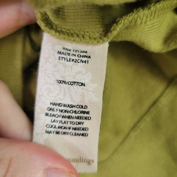 Soft Surroundings 100% Cotton Long Line Snap Closure Bottle Green Cardigan Sz S - Picture 7 of 12